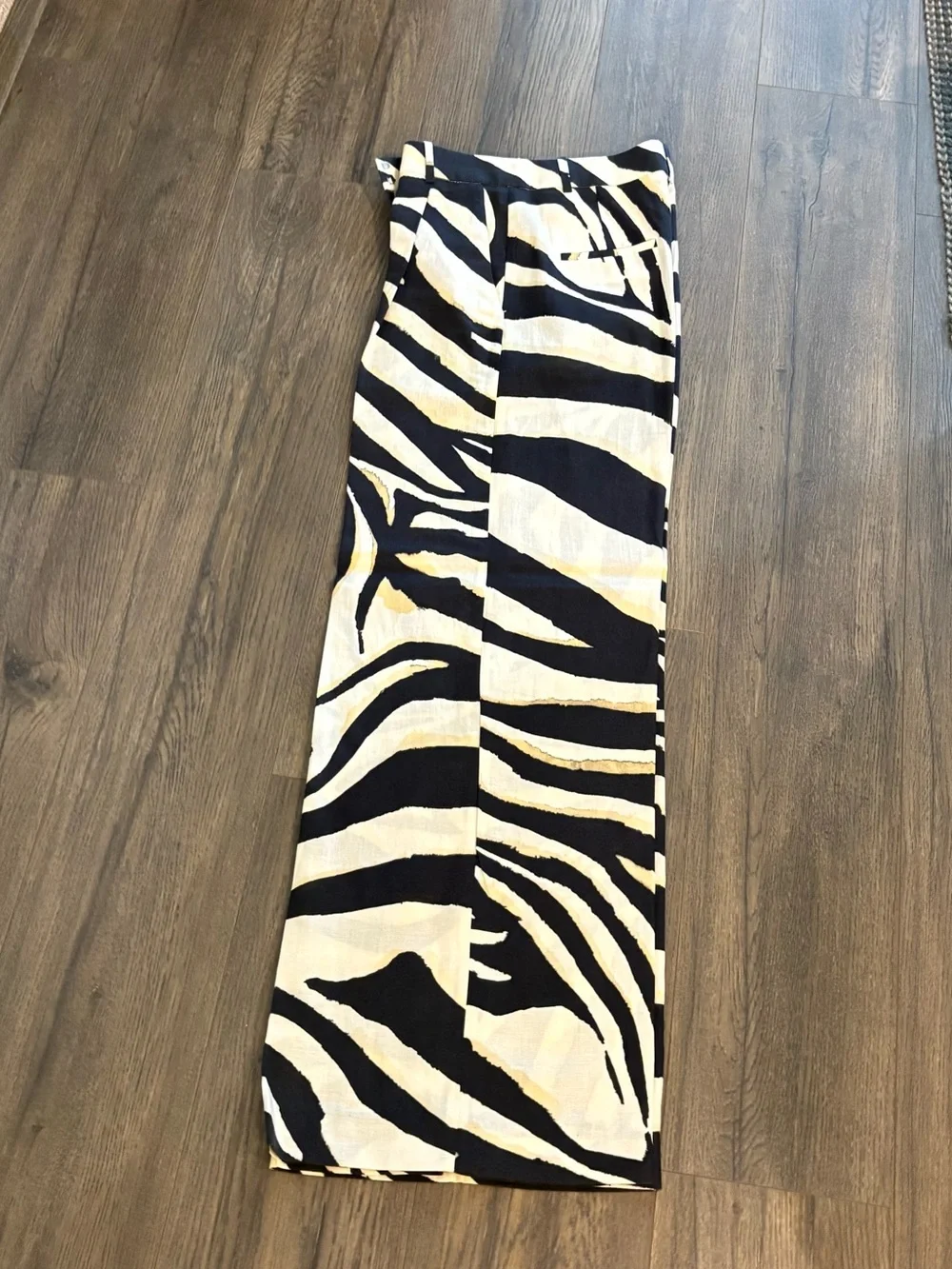 🔸NWT🔸Mango Linen Wide Leg Zebra Print pants